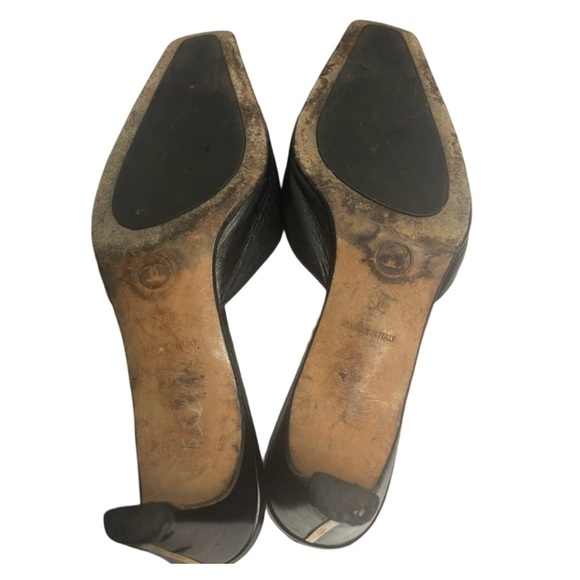 Vintage CHANEL Mules Shoes with Buckle and CC Logo Size 38 - Picture 4 of 7